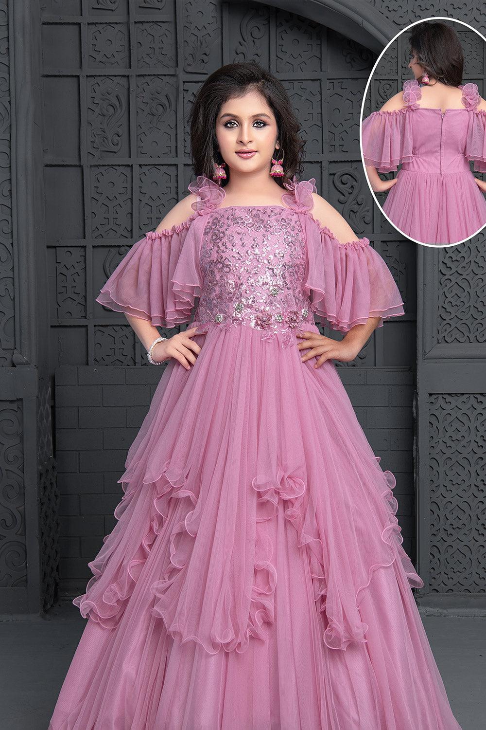 3/4th Sleeve Georgette party wear gown, Feature : Comfortable, Pattern :  Plain, Printed at Best Price in Moradabad
